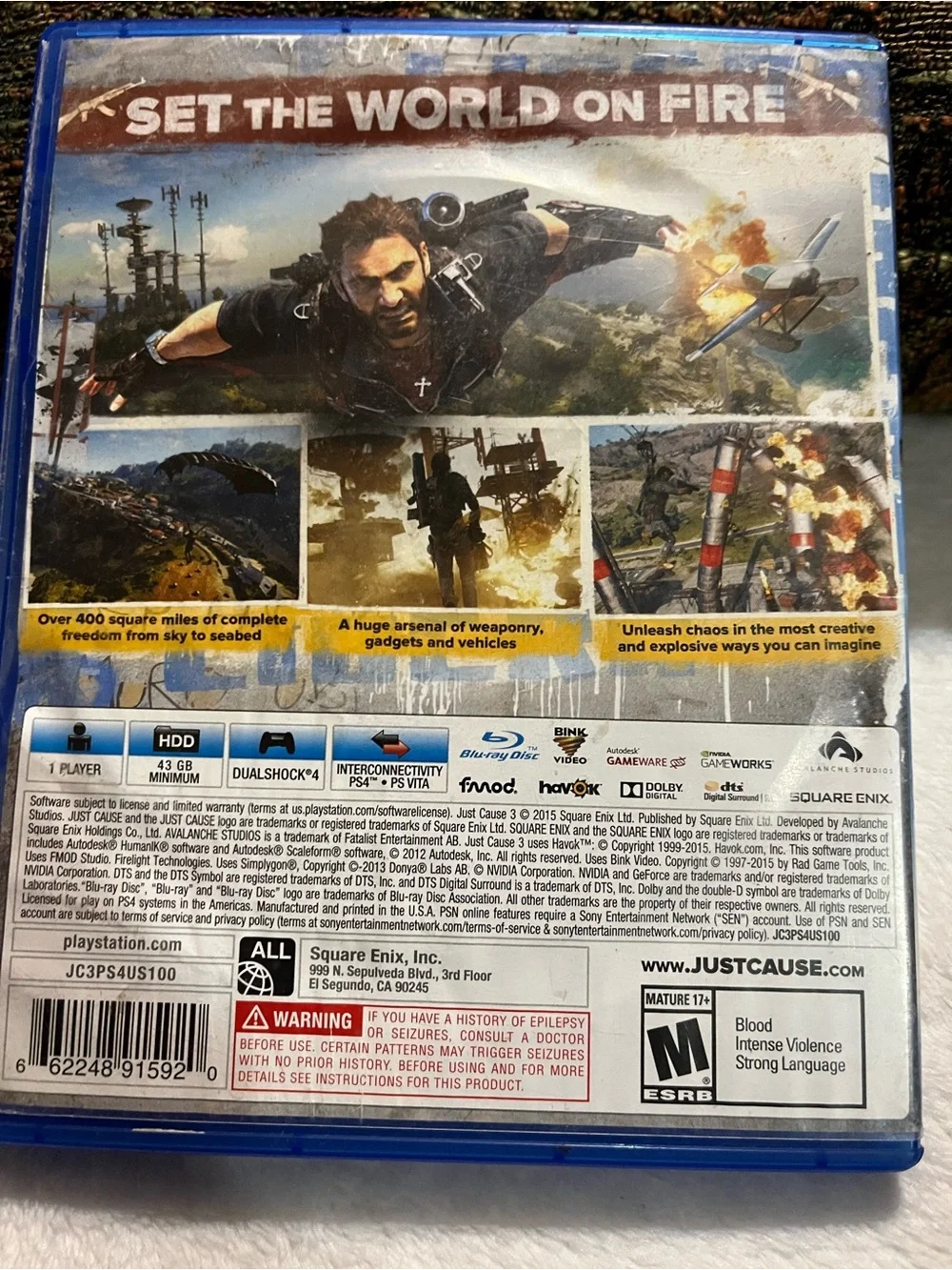 Just Cause 3 (PS4) - Blue Cover